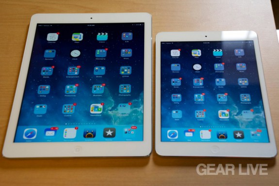 iPad mini Retina next to iPad Air