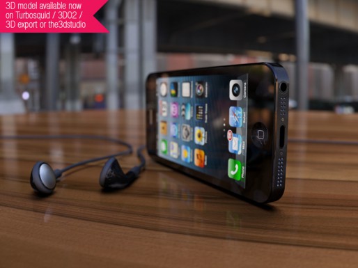 Black iPhone 5 3D render