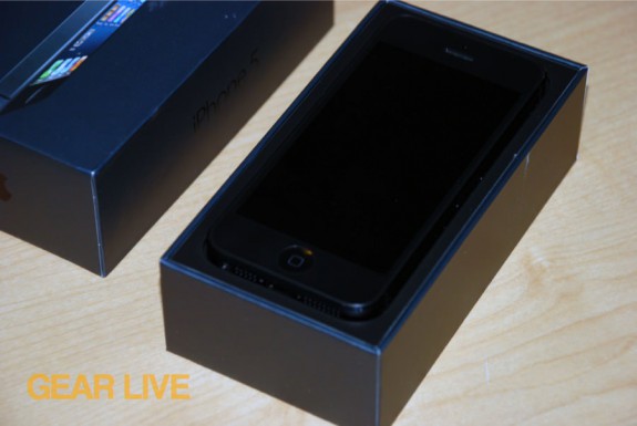 iPhone 5 black & slate sitting in box