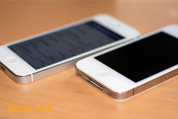 iPhone 5 and iPhone 4S side by side