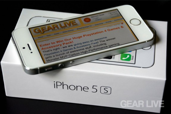 iPhone 5s silver on box