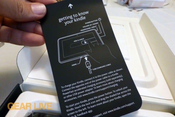 Amazon Kindle Fire HD 7 manual card