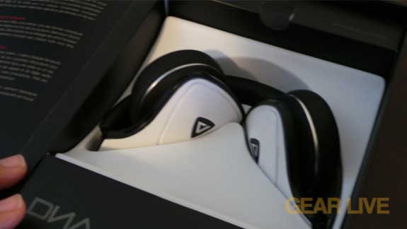 Monster DNA White Tuxedo headphones folded  in box