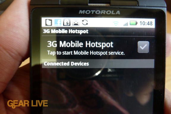 Motorola Droid X 3G Mobile Hotspot