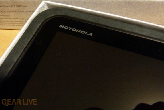 Motorola logo on the Xoom