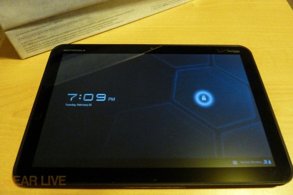 Motorola Xoom powered on