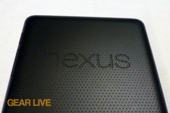 Nexus 7 logo on rear