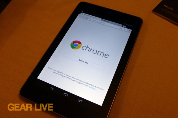 Nexus 7 tablet Chrome browser