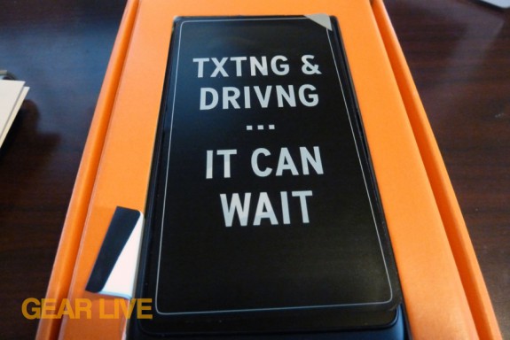 Texting and Driving Lumia 900 warning