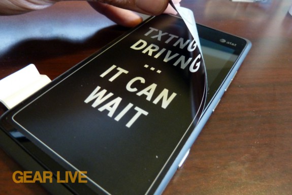 Removing Texting and Driving sticker from Lumia 900