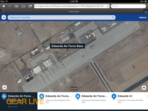 Nokia Maps Edwards Air Force Base