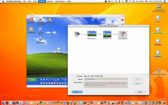 Snapshots in Parallels