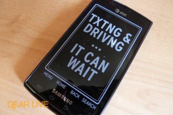 Samsung Captivate Texting and Driving
