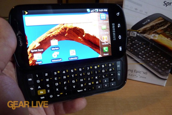 Samsung Epic 4G QWERTY slide-out and box