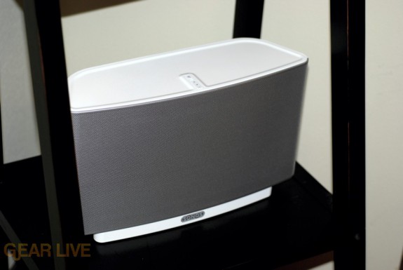 Sonos S5 shelved up close