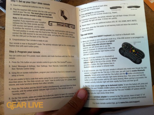 TiVo Slide remote setup instructions