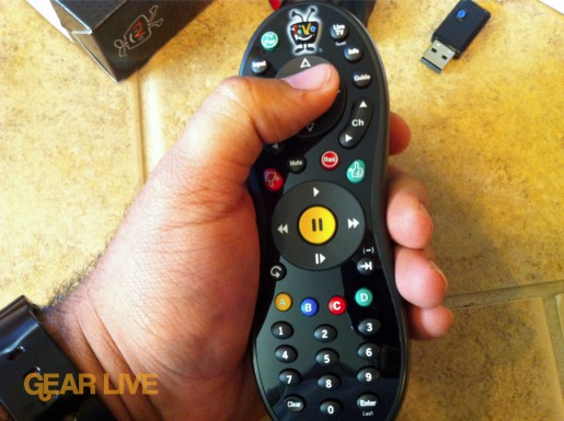 TiVo Slide remote in-hand