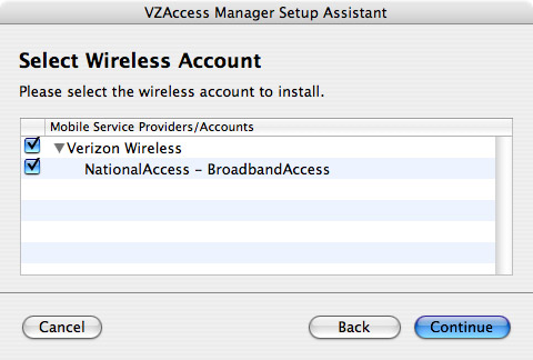 VZAccess Automatically Finds The V640 ExpressCard