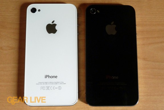 White and black iPhone 4 back
