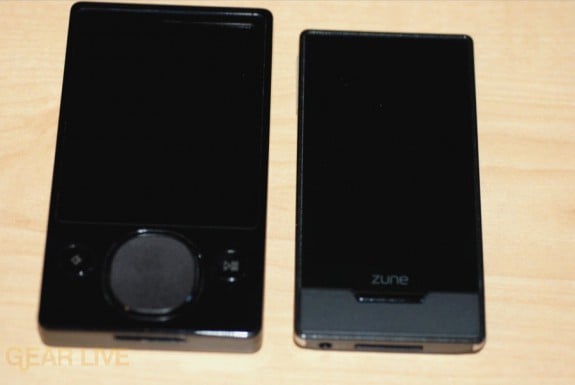 Zune HD vs. Zune 120 size comparison
