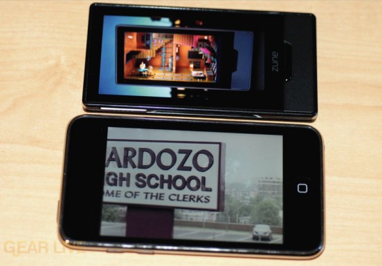 Zune HD vs. iPod touch screen comparison