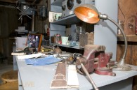 Desk inside HP Garage