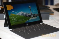 Microsoft Surface turned on
