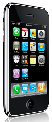 Diagonal shot of black iPhone 3G