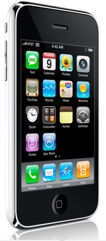 Diagonal shot of white iPhone 3G