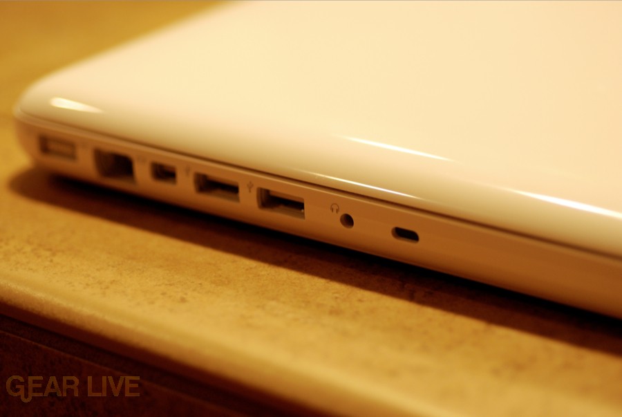 White unibody MacBook ports
