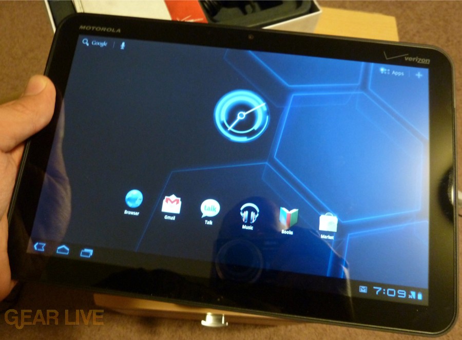 Holding the Motorola Xoom Holding the Motorola Xoom